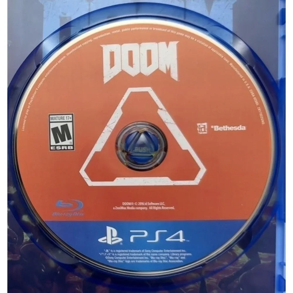 DOOM (Sony PlayStation 4, 2016) Complete CIB Case Disc Inserts Reversible Cover